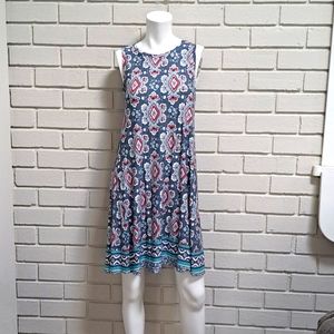 Loft Multicolor Paisley Sleeveless Soft & Stretchy Summer Dress. Size MP NWOT
